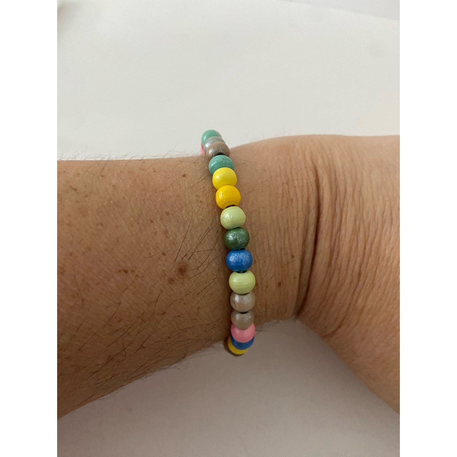 Handmade Colorful wood bead bracelet Size ONE SIZE - 1 Thumbnail