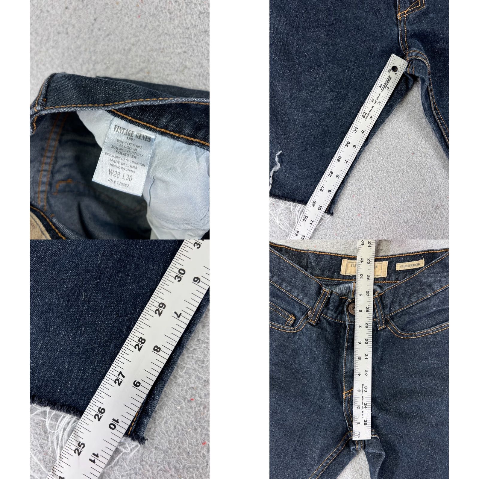 Denime VINTAGE Genes Shorts Womens 28 Blue Denim Jean Cutoff Mid Rise Dark Wash 26x10 Shirt Womens 28 Blue Denim Cut-Off 90s? Size 28" / US 6 / IT 42 - 8 Thumbnail