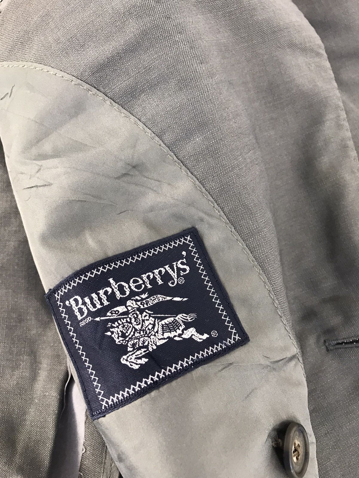Burberry 90s Burberrys Wool & Mohair Double Breasted Coat Jacket Size US L / EU 52-54 / 3 - 7 Thumbnail