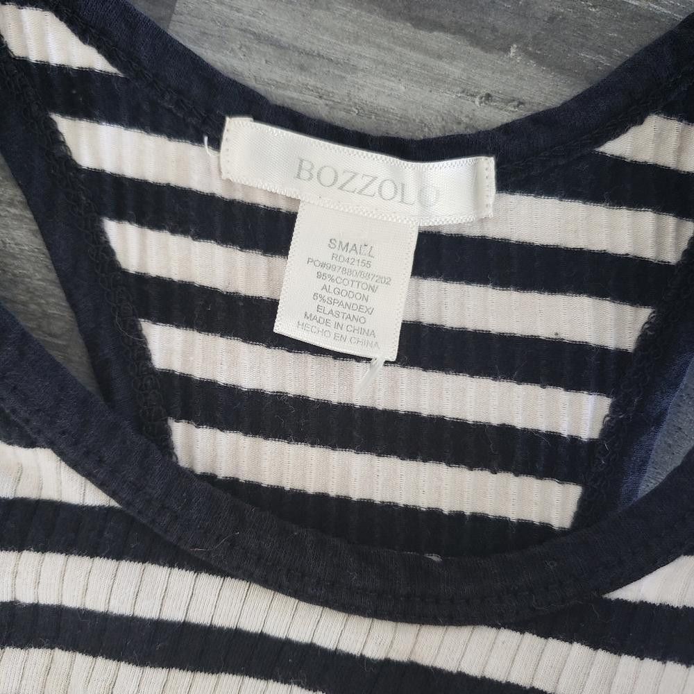 Designer White Black Striped Bozzolo Long Asymmetrical Midi Size S / US 4 / IT 40 - 3 Thumbnail