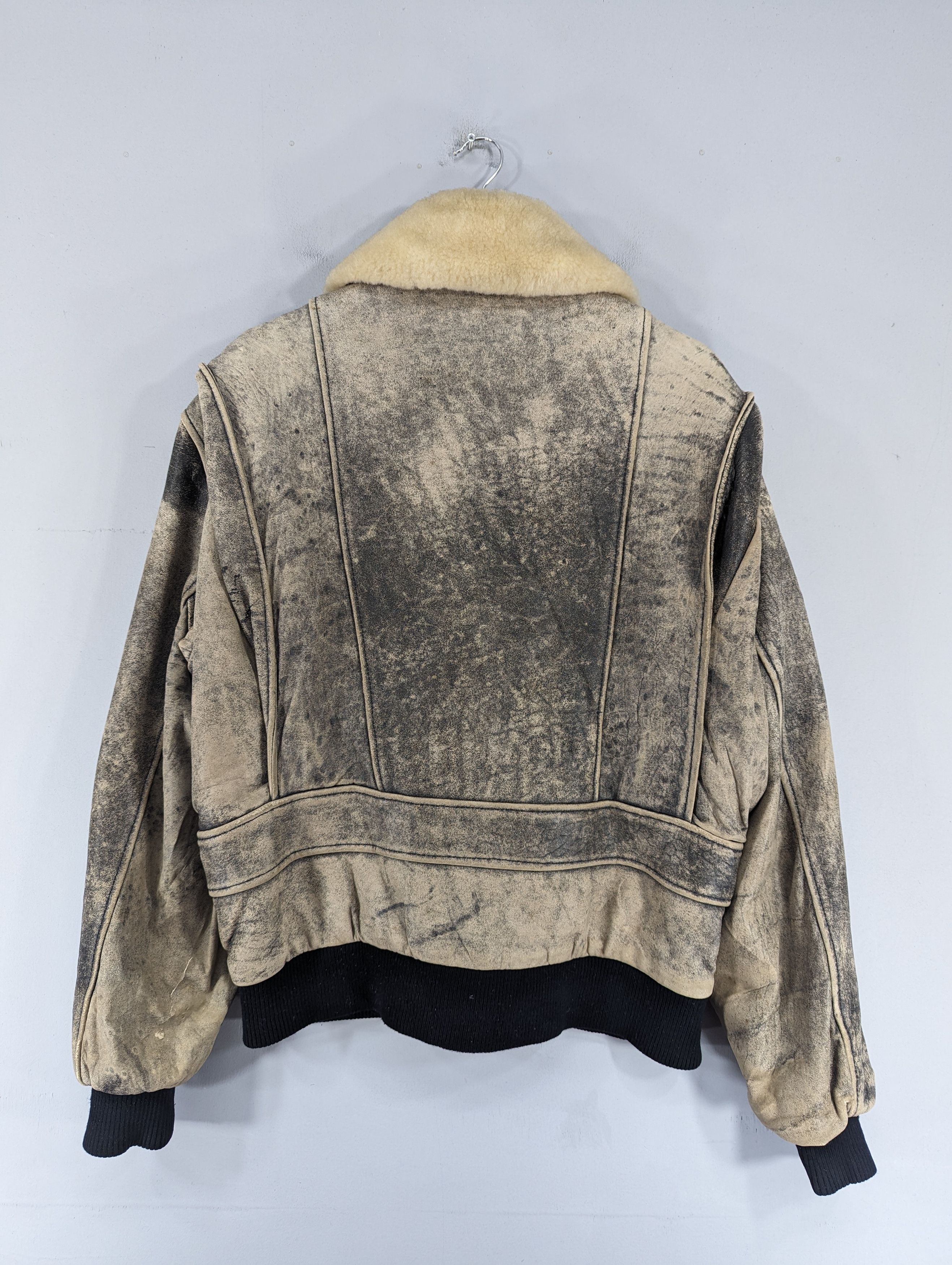 Vintage 🔥Vintage England Soft Leather Distressed Sherpa Jacket Size US L / EU 52-54 / 3 - 23 Thumbnail