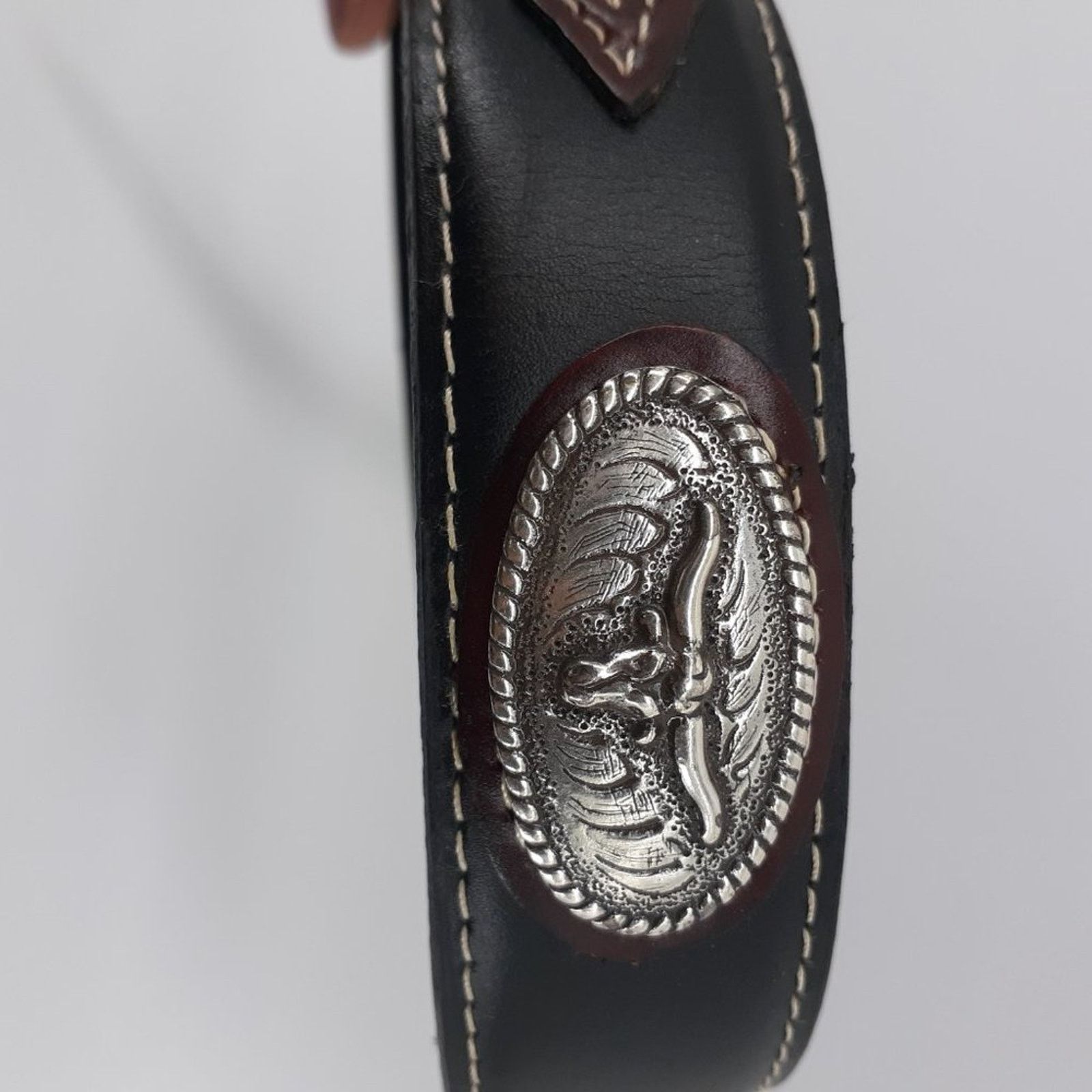 Nocona Nocona Western Southwestern Rodeo Longhorn Bull Horn Concho Size 28 - 4 Thumbnail