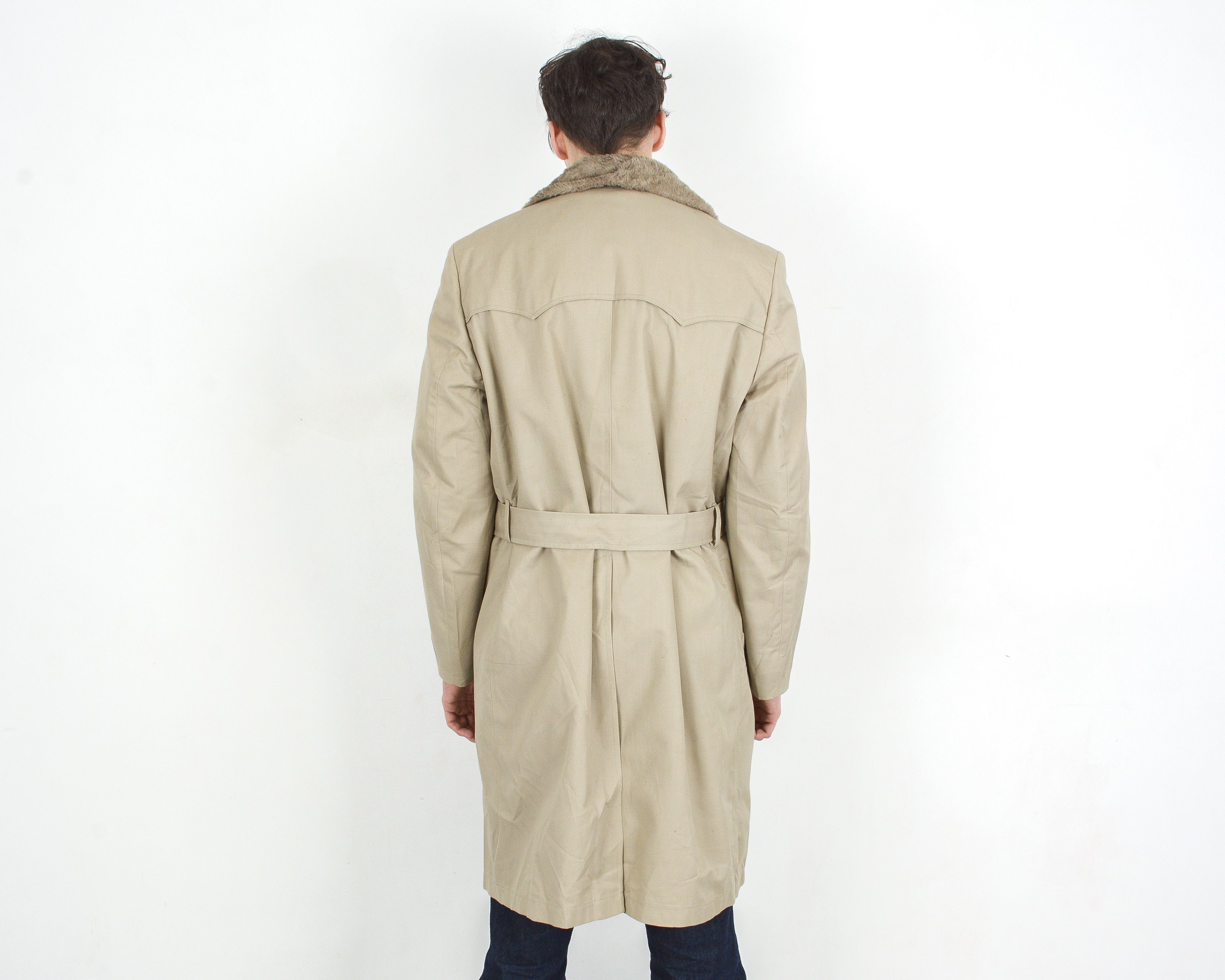 London Fog 70's Trench Over Coat Sherpa XL Winter Rain Jacket Mac L Size US XL / EU 56 / 4 - 4 Thumbnail