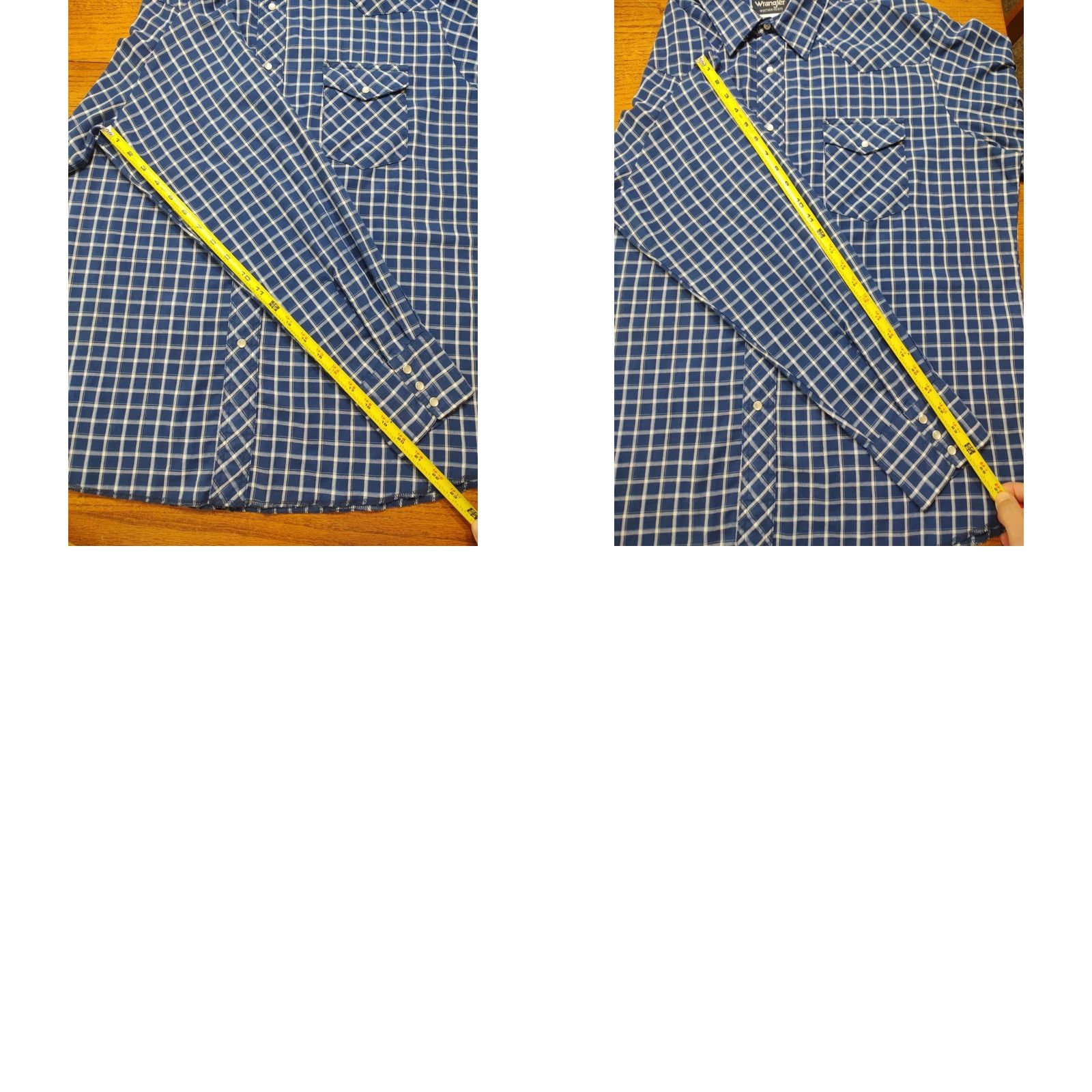 Wrangler VINTAGE Wrangler Pearl Snap Plaid Shirt Men XL Blue Long Sleeve Western Rodeo Cowboy Size US XL / EU 56 / 4 - 8 Thumbnail