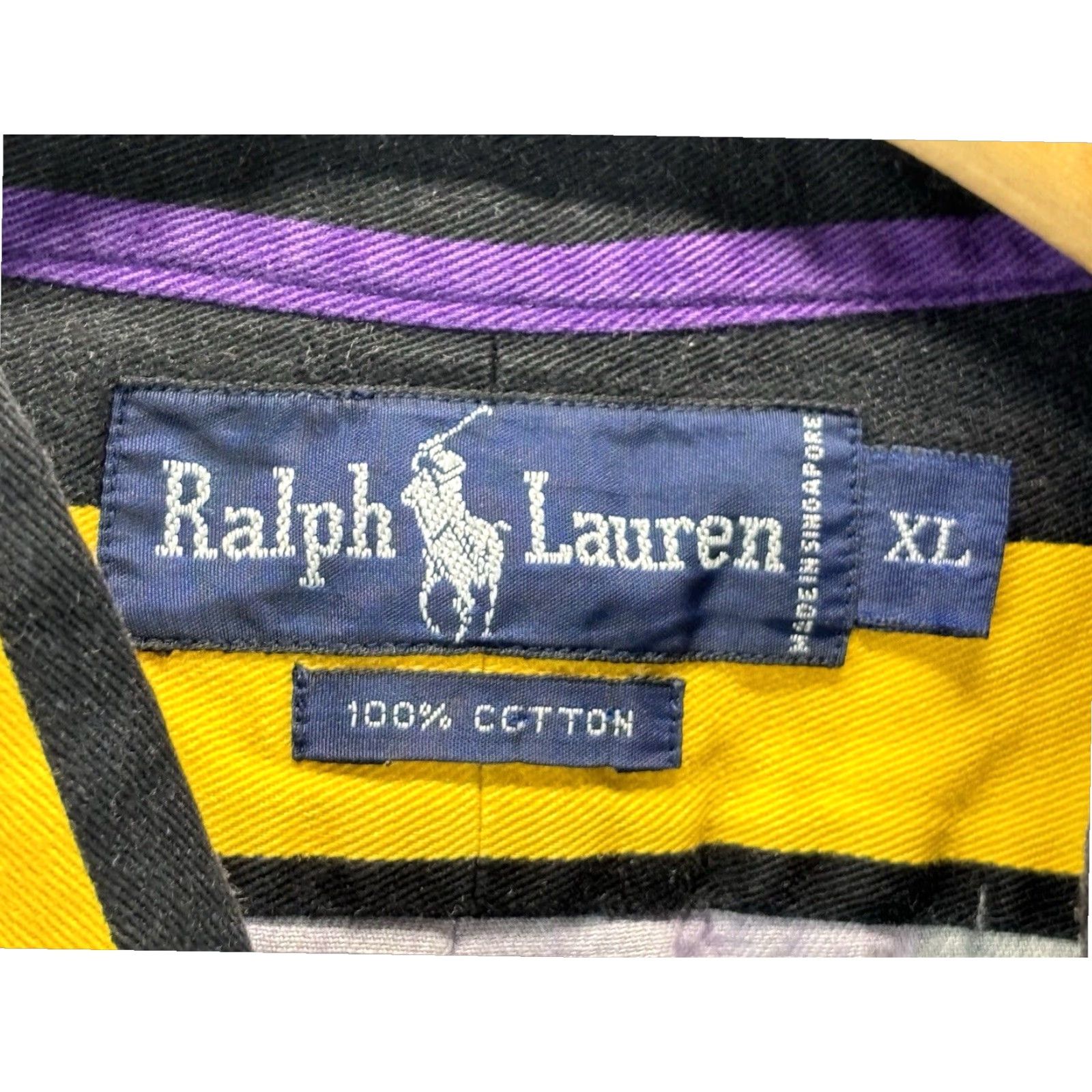 Ralph Lauren VINTAGE Ralph Lauren Button Down Shirt Striped Long Sleeve XL Men Purple Black 90s Cotton Button Up Size US XL / EU 56 / 4 - 5 Thumbnail