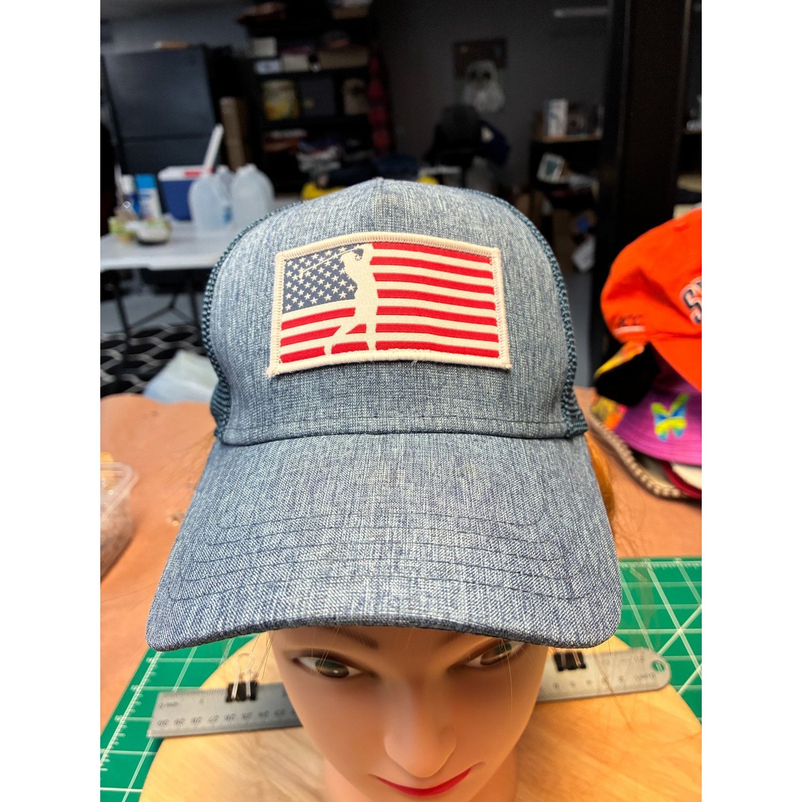 Other Walter Hagen Golf Hat Trucker Cap USA Flag Golfer Patch Size ONE SIZE - 1 Thumbnail