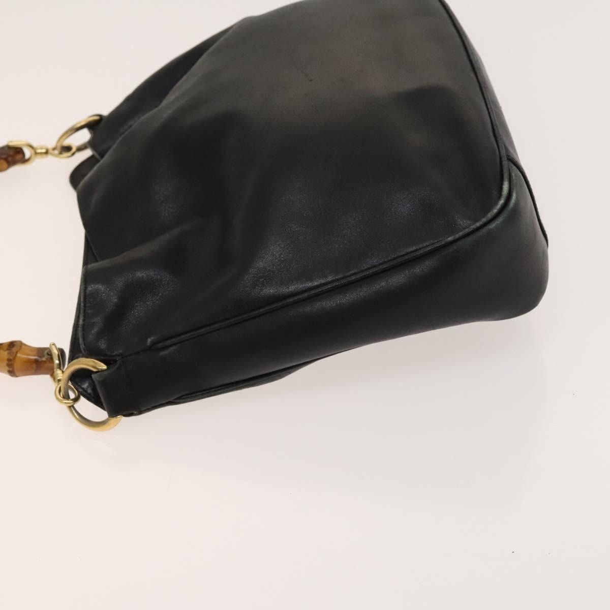 Gucci GUCCI Bamboo Handbag Leather Black Gold 001 3754 001 3754 Size ONE SIZE - 5 Thumbnail