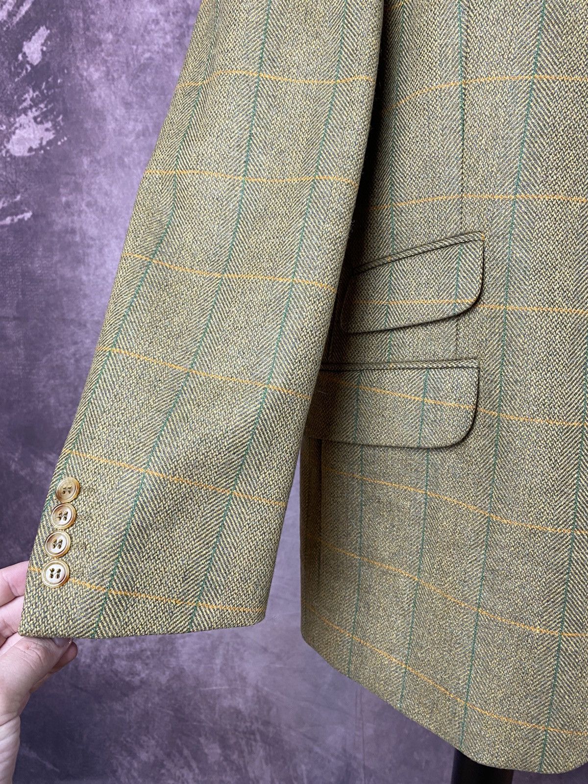 Other Brook Taverner Green Tweed Herringbone Check Blazer Size:42R Size 42R - 4 Thumbnail