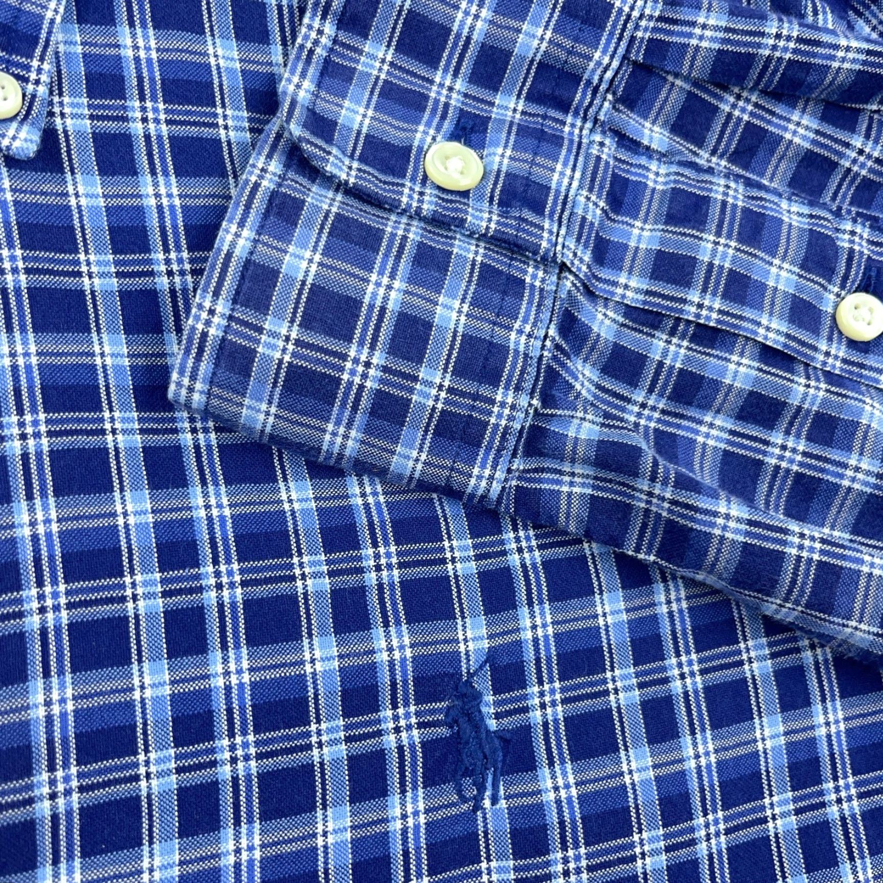 Ralph Lauren Ralph Lauren Shirt Men Small Blue Button Up Lightweight Plaid Oxford Cotton Button-Down Dress Casual Style Size 36R - 5 Thumbnail