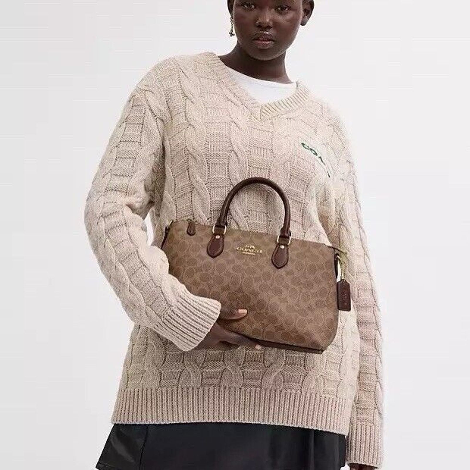 Coach NWT Coach Georgia Satchel Bag In Signature Canvas CW422 Size ONE SIZE - 7 Thumbnail