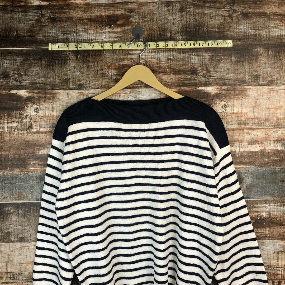 OVER THE STRiPES × Saint James Saint James Stripe White Knitwear #A1867 Size L / US 10 / IT 46 - 2 Thumbnail