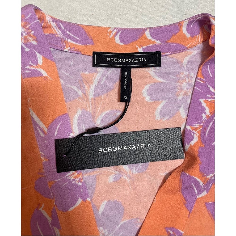Bcbgmaxazria NWT New $178 BCBGMAXAZRIA Floral Surplice High-Low Dress Si Size XS / US 0-2 / IT 36-38 - 7 Thumbnail