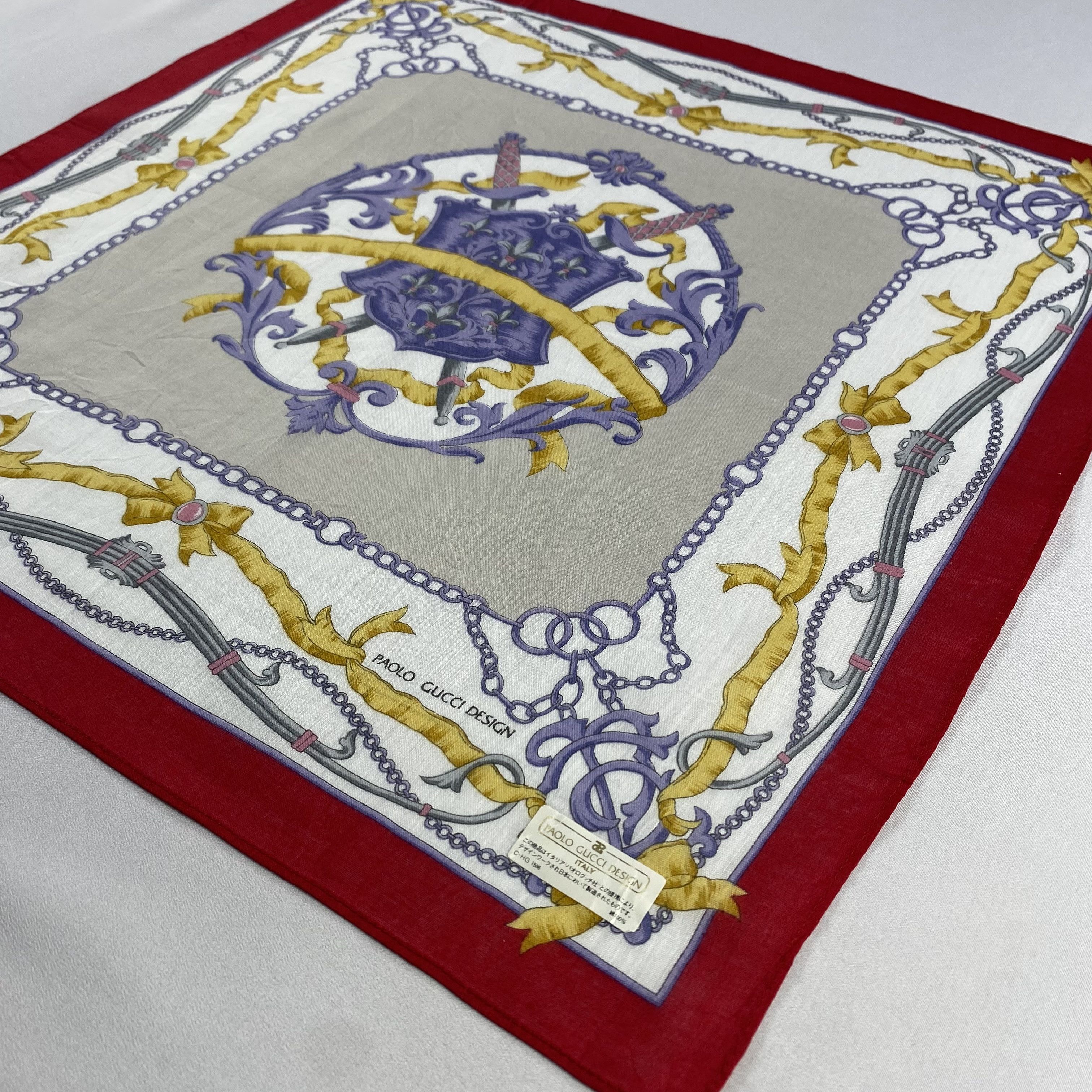 Paolo Gucci × Vintage NWT Paolo Gucci Handkerchief / Neckerchief / Bandana-P1162 Size ONE SIZE - 2 Thumbnail