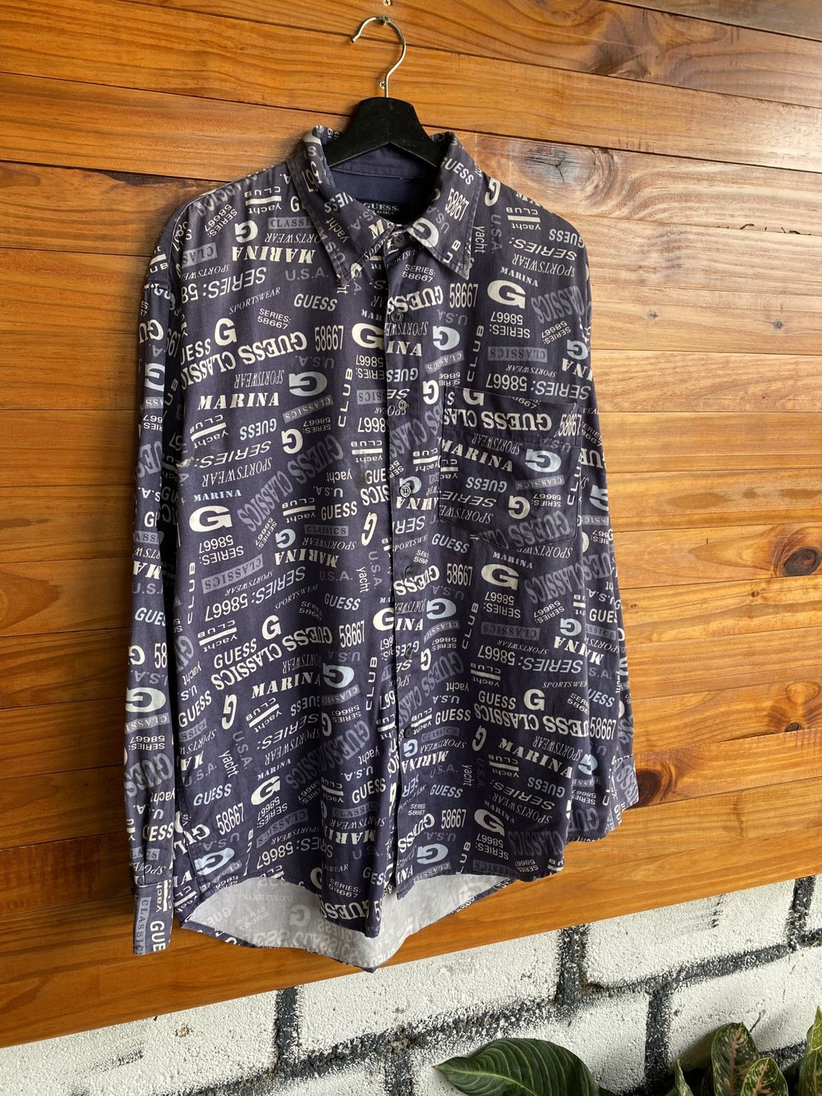 Guess Vintage Guess Classics All-Over Print ShirtMade in Hong Kong Size US L / EU 52-54 / 3 - 5 Thumbnail