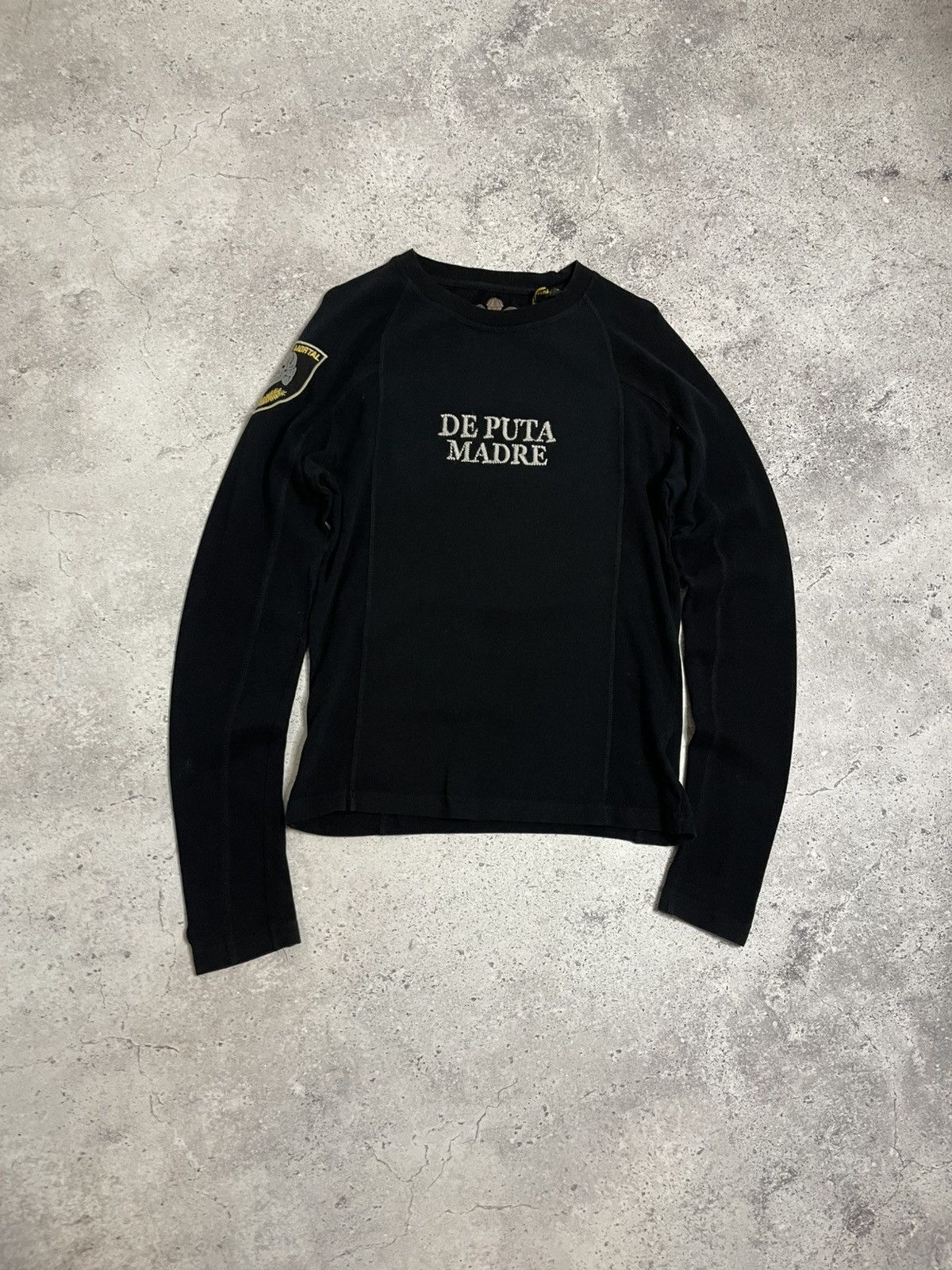 Vintage VTG De Puta Madre 69 Y2K Embroidered Skull Black Longsleeve Size US S / EU 44-46 / 1 - 2 Thumbnail
