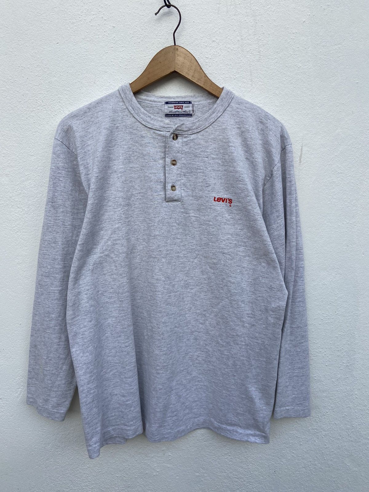 Levi's 🔥 Vtg 90s Vintage Levis t shirt long sleeve single stitch Size US L / EU 52-54 / 3 - 3 Thumbnail