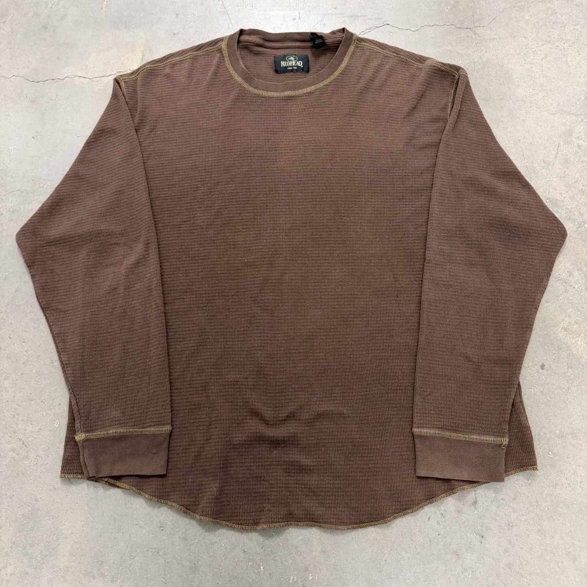 Redhead RedHead Thermal Waffle Knit Long Sleeve Shirt Brown Workwear Size US XXL / EU 58 / 5 - 1 Thumbnail