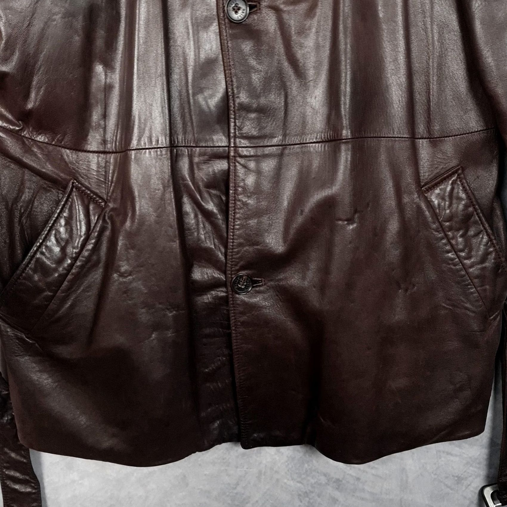 Bally Bally Coat Mens 48 Brown Leather Belted Trench Wool Lined Mid-Length Coat Size US M / EU 48-50 / 2 - 7 Thumbnail