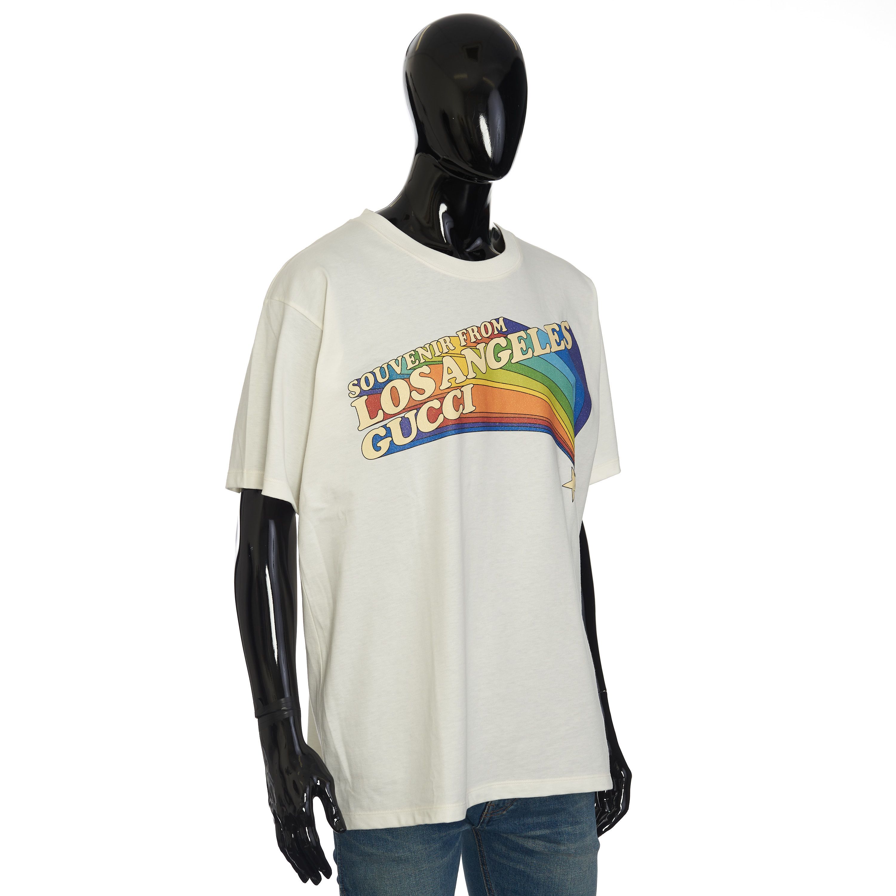 Gucci White Cotton Jersey T-shirt With Los Angeles Souvenir Print Size US L / EU 52-54 / 3 - 8 Thumbnail