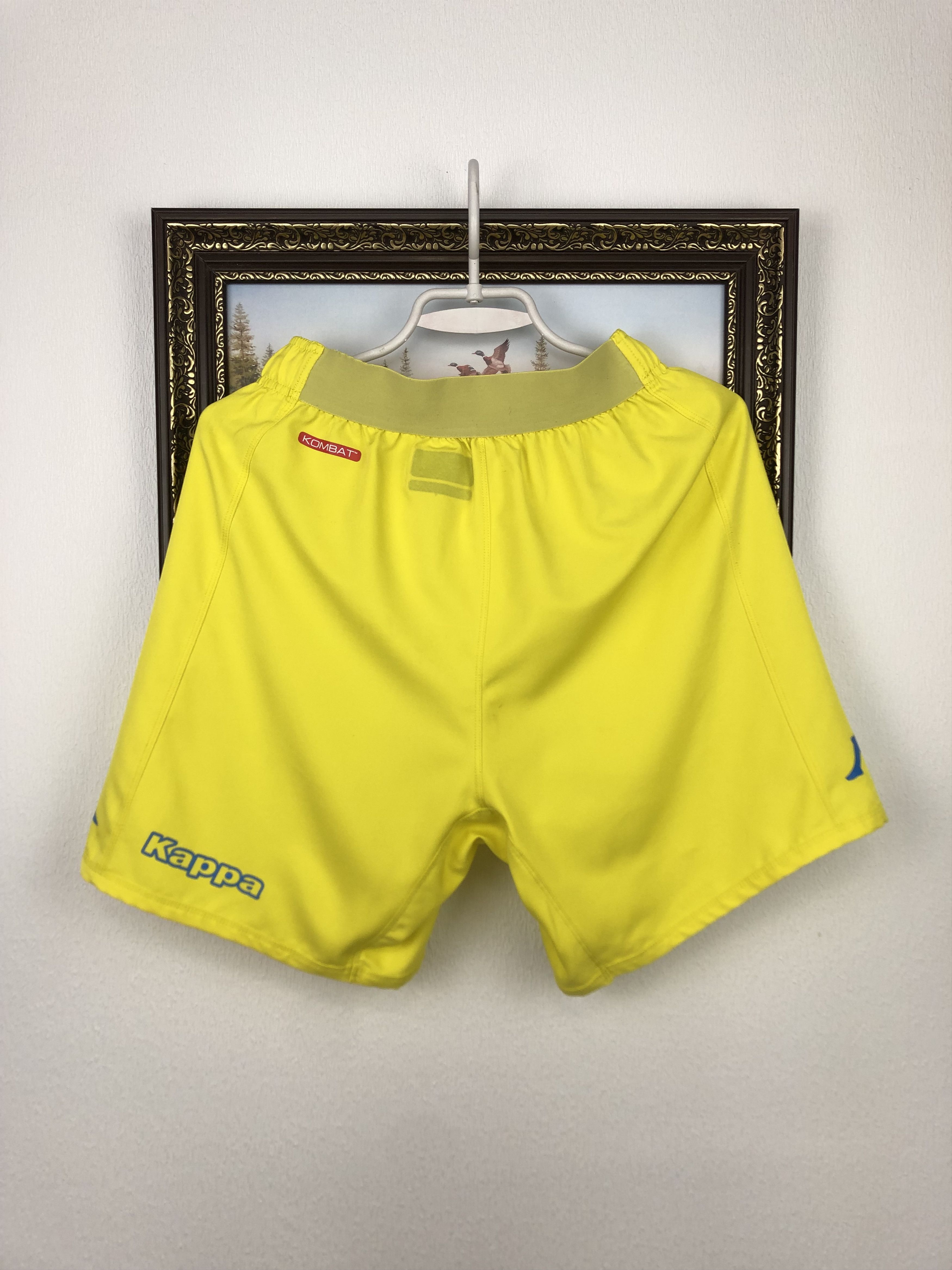 Kappa Napoli Football Shorts Yellow Athletic Mens Soccer Track Size US 32 / EU 48 - 10 Thumbnail