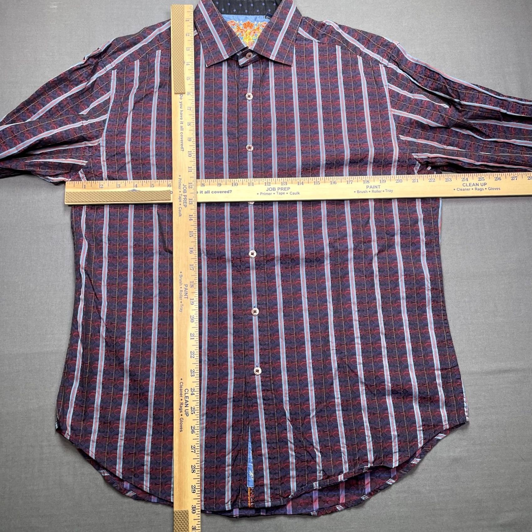 Robert Graham Robert Graham Shirt Mens Large Multicolor Stripe Classic Fit Long Sleeve Cotton Shirt Size US L / EU 52-54 / 3 - 6 Thumbnail