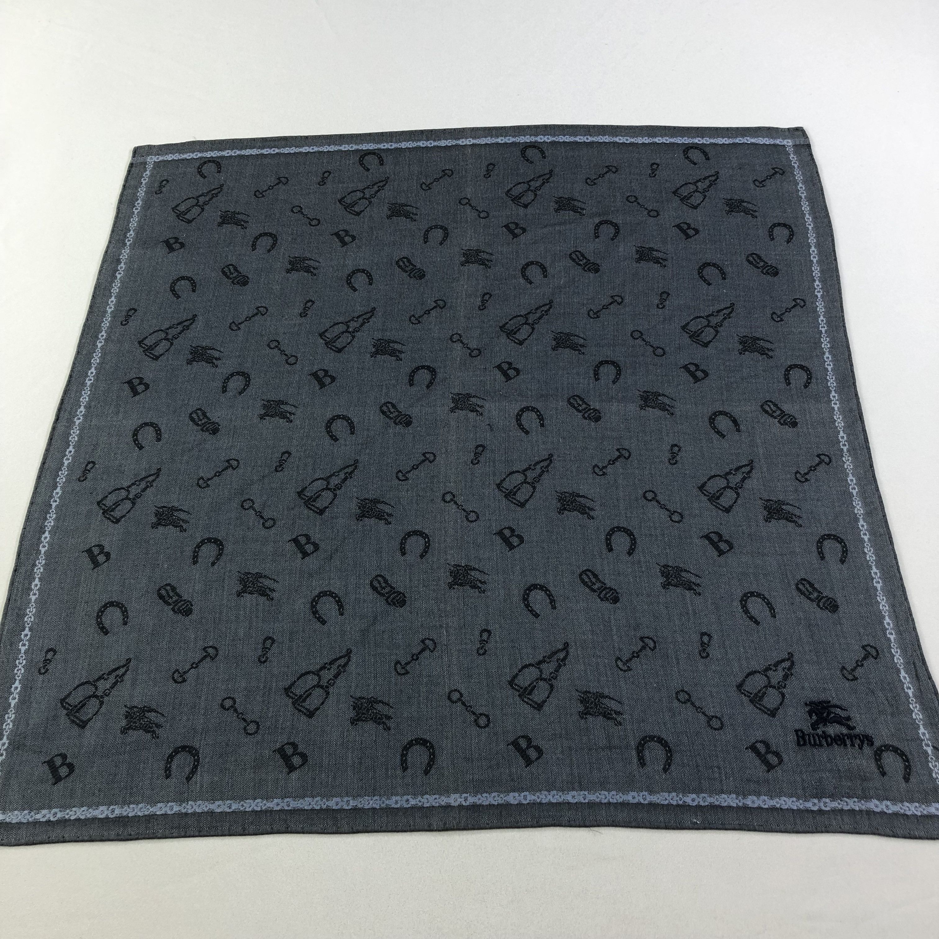 Burberrys Hand Rolled Handkerchief Neckerchief Bandana H1778