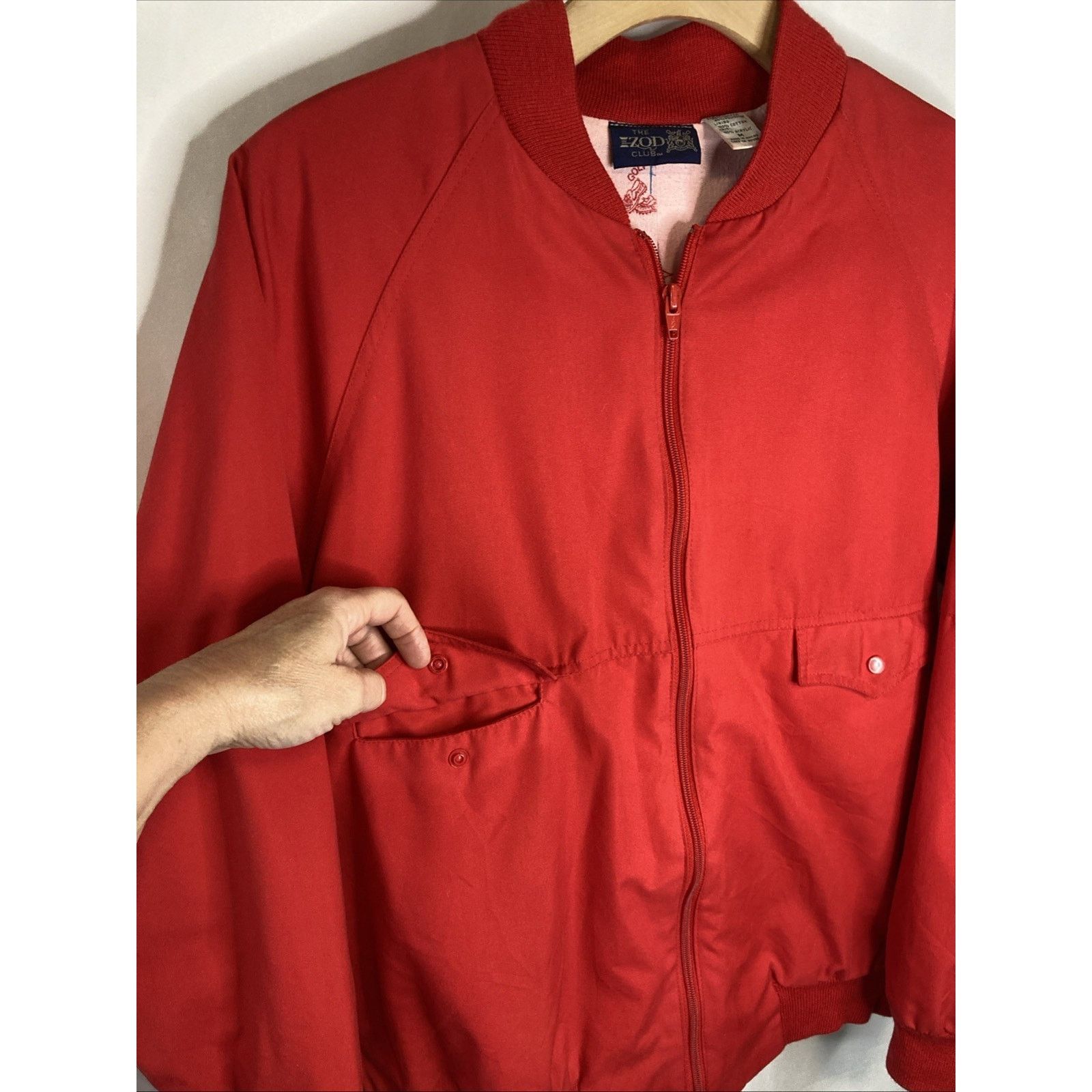 Izod VTG Izod Club Jacket Mens M Red Zip Golf Lined Bomber 80s Size US M / EU 48-50 / 2 - 3 Thumbnail