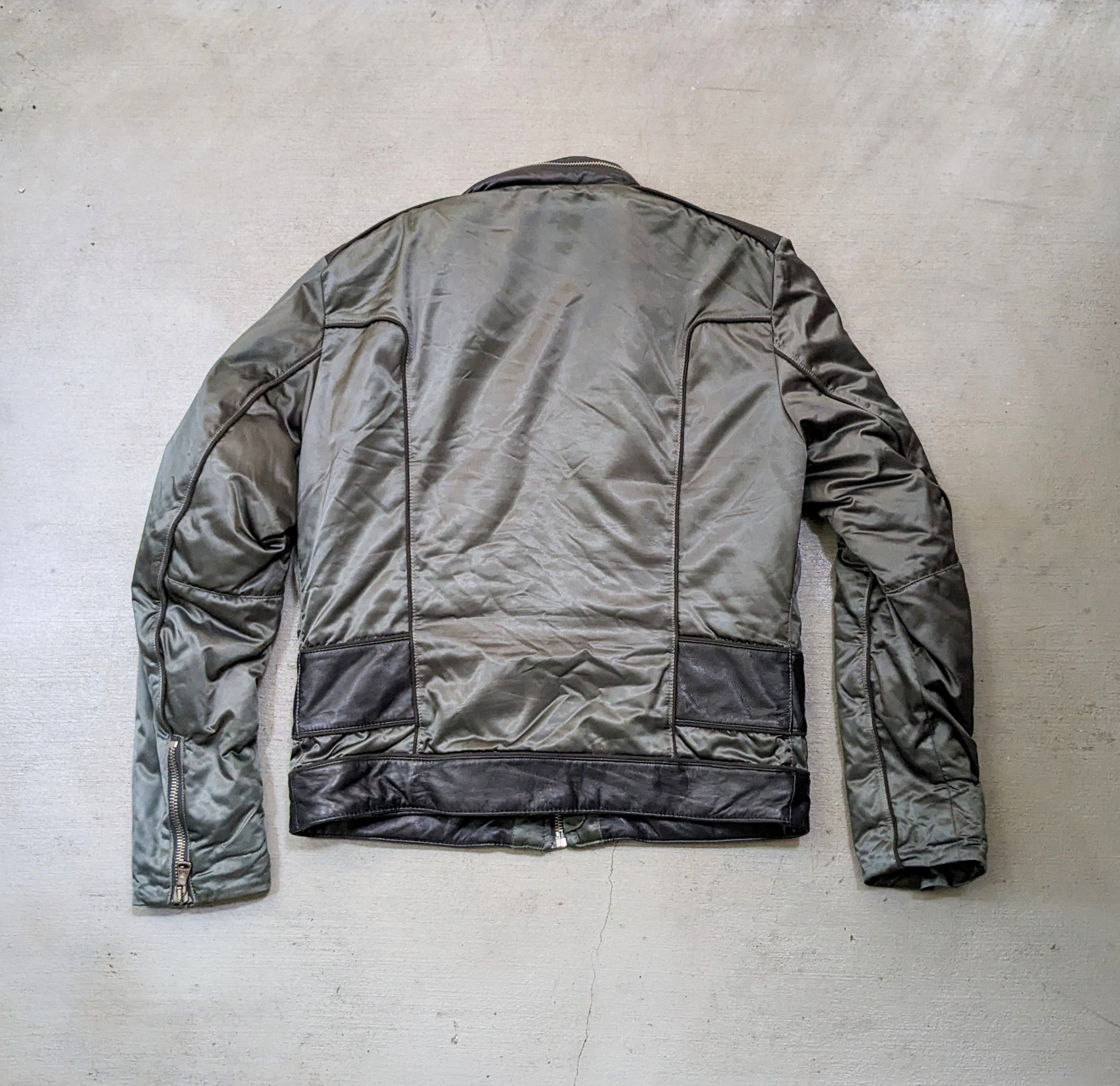 Dolce & Gabbana Dolce & Gabbana Nylon Leather Jacket Hoody Green 52 Zip Up Size US L / EU 52-54 / 3 - 18 Thumbnail