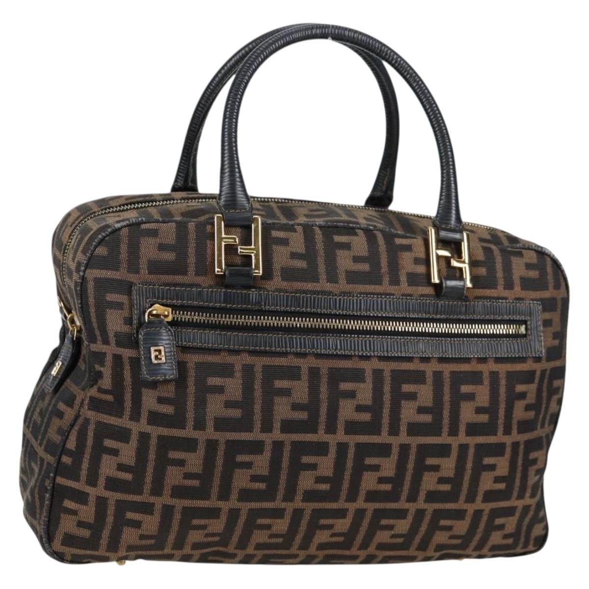 Fendi FENDI Zucca Canvas Hand Bag Black Brown Gold Size ONE SIZE - 1 Thumbnail