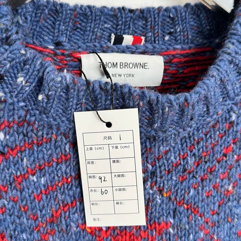 Thom Browne Thom Browne Red and blue striped arm four-striped wool swea Size US S / EU 44-46 / 1 - 2 Thumbnail