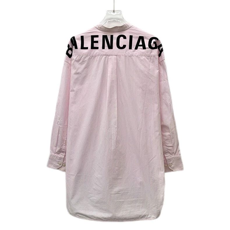 Balenciaga Balenciaga size 34 Pink logo striped cotton long sleeve sh Size XS / US 0-2 / IT 36-38 - 2 Thumbnail