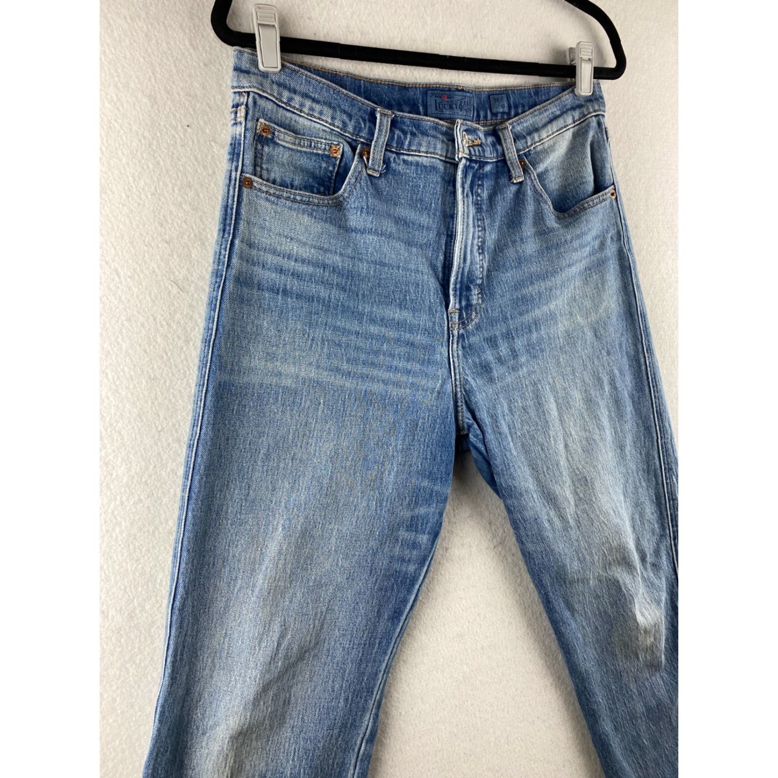 Lucky Brand Lucky Brand Jeans Womens 10 / 30 Blue Straight Crop Distressed Denim Size 24" / US 00 / IT 34 - 3 Thumbnail