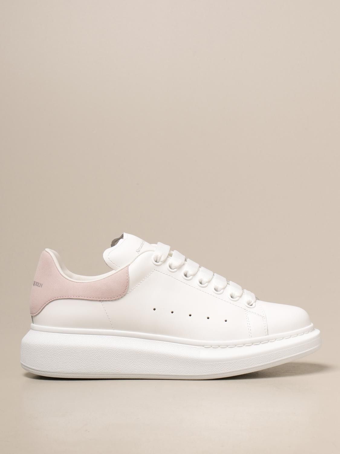 Alexander McQueen o1s22i1n1024 Leather Sneakers in White Pink Size US 11 / IT 41 - 1 Preview