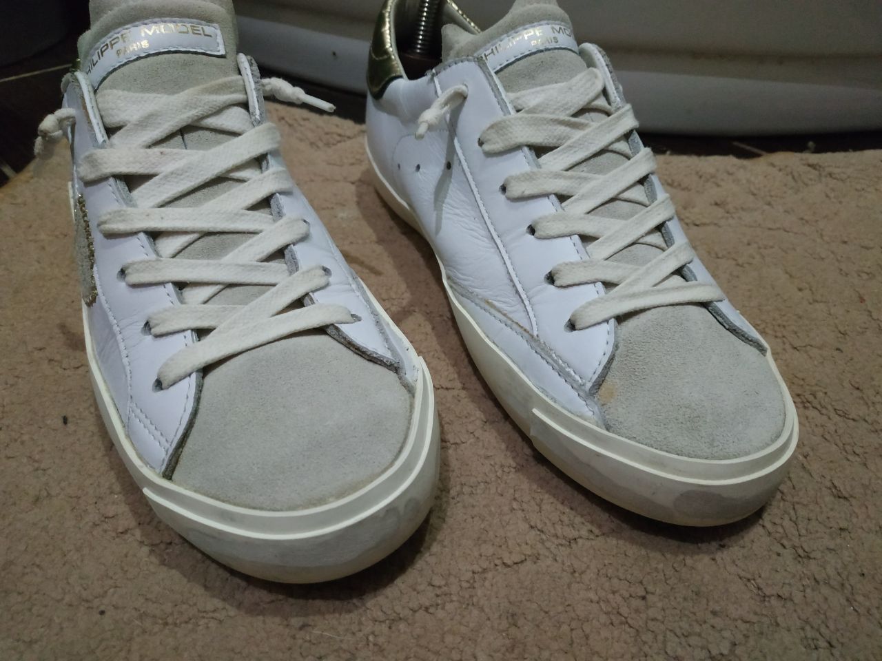 Philippe Model Philippe Model PRHX/78 EDT White Gold Leather Sneakers 38 Size US 7.5 / IT 37.5 - 16 Thumbnail