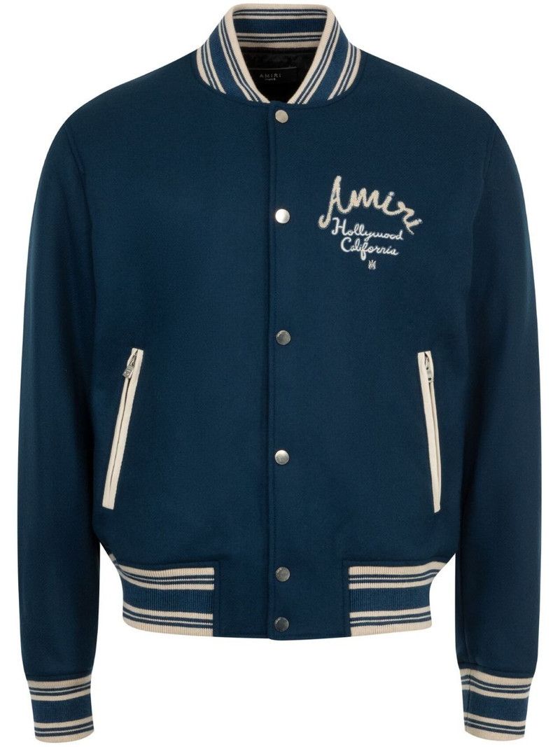 o1orln1125 Hollywood Bomber Jacket Blue/White