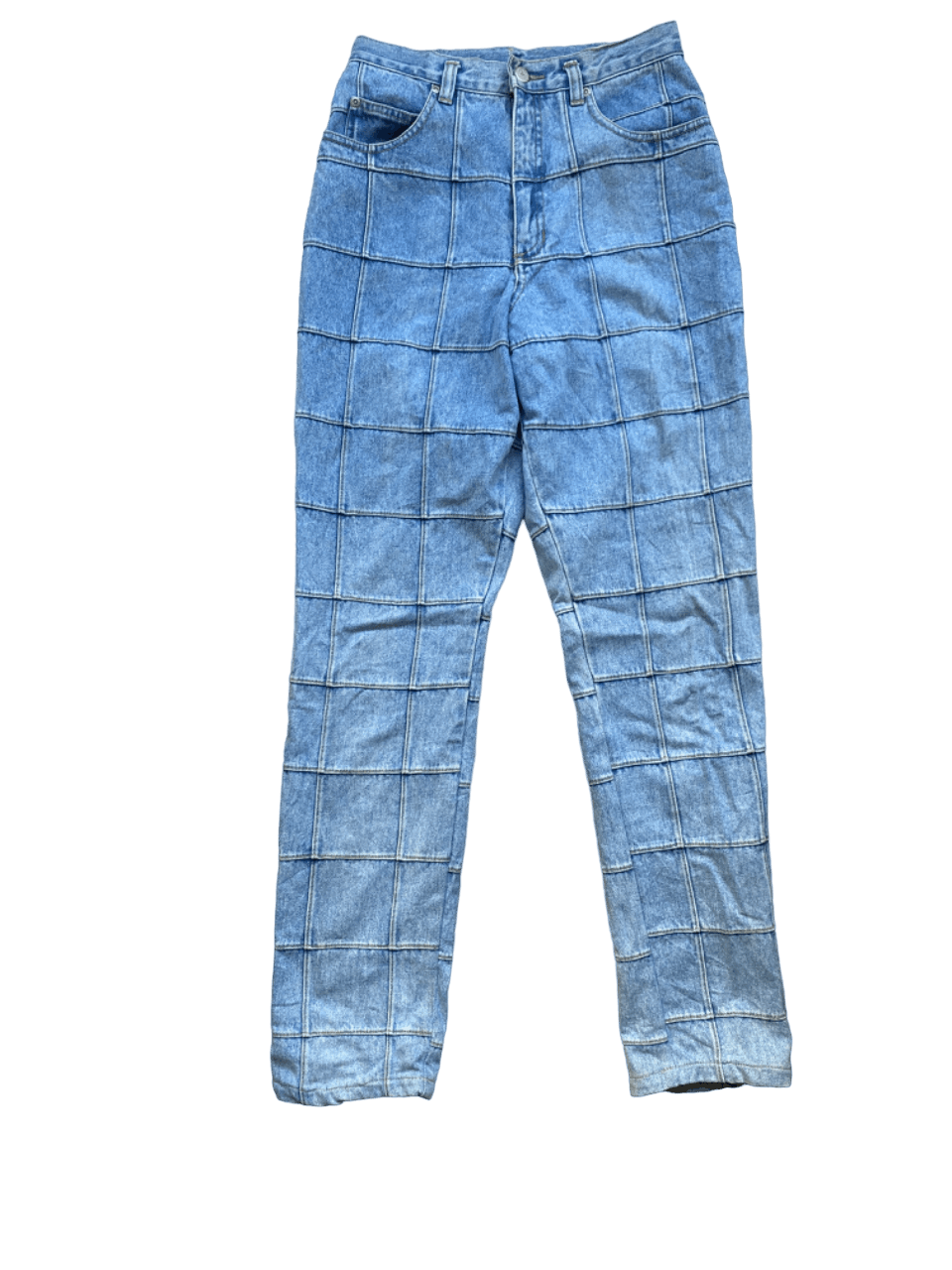 image of Avant Garde x Hysteric Glamour Kapital Inspired Grip Patchwork Jeans in Blue Distressed (Size 30)