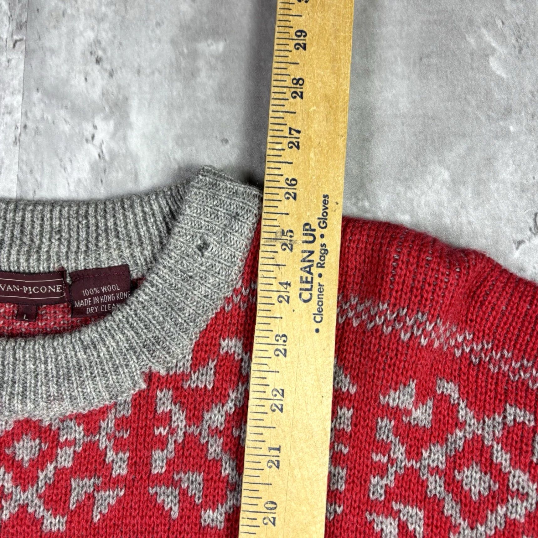 Evan Picone VINTAGE Evan Picone Knit Sweater Red Pullover Wool Snowflake Pattern Adults Large Size L / US 10 / IT 46 - 4 Thumbnail