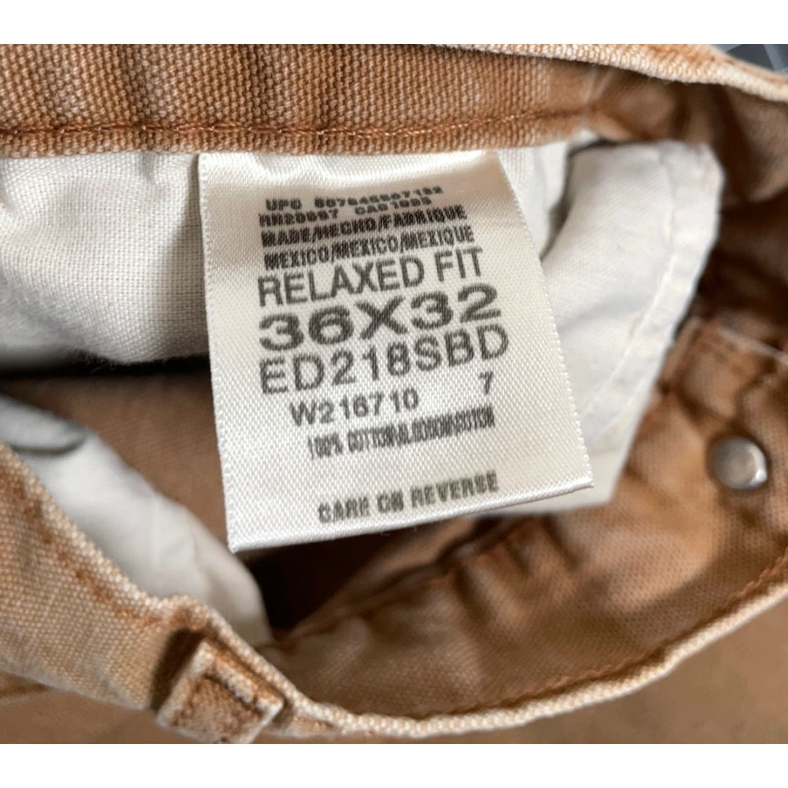 Dickies Dickies Cotton Canvas Utility Pants Men's 34 x 32 Brown Relaxed Fit Vol. 90s Grunge Hipster Outdoor Belt Loops Front Zip Pockets Workwear Casual Size US 34 / EU 50 - 3 Thumbnail