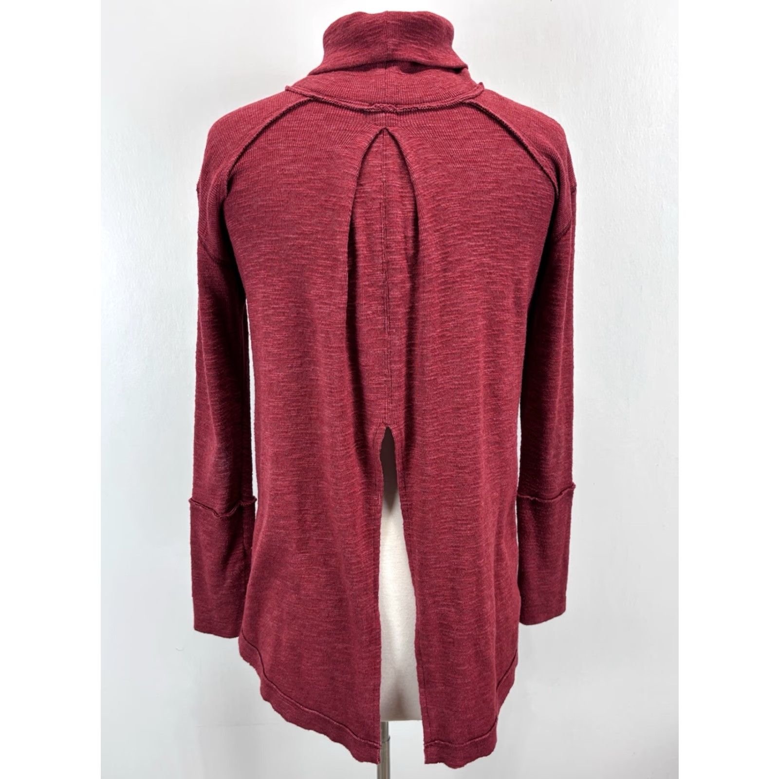 Vintage We The Free Turtleneck Top Shirt Womens XS Pink/red Split Back Inverse Seam Knit Pullover Casual Holiday Boho Chic Regular Mens? No. Size XS / US 0-2 / IT 36-38 - 3 Thumbnail