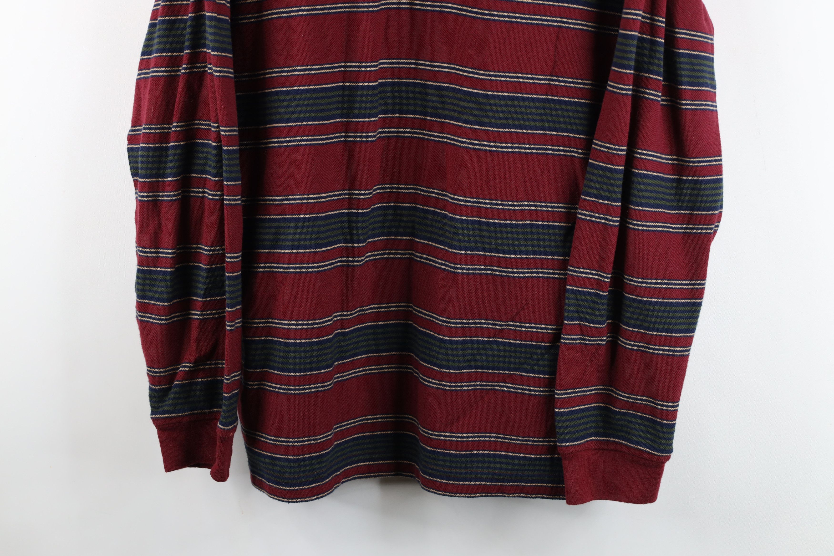 Lands' End Vintage 90s Lands End Block Long Sleeve Rugby Polo Shirt Size US L / EU 52-54 / 3 - 3 Thumbnail