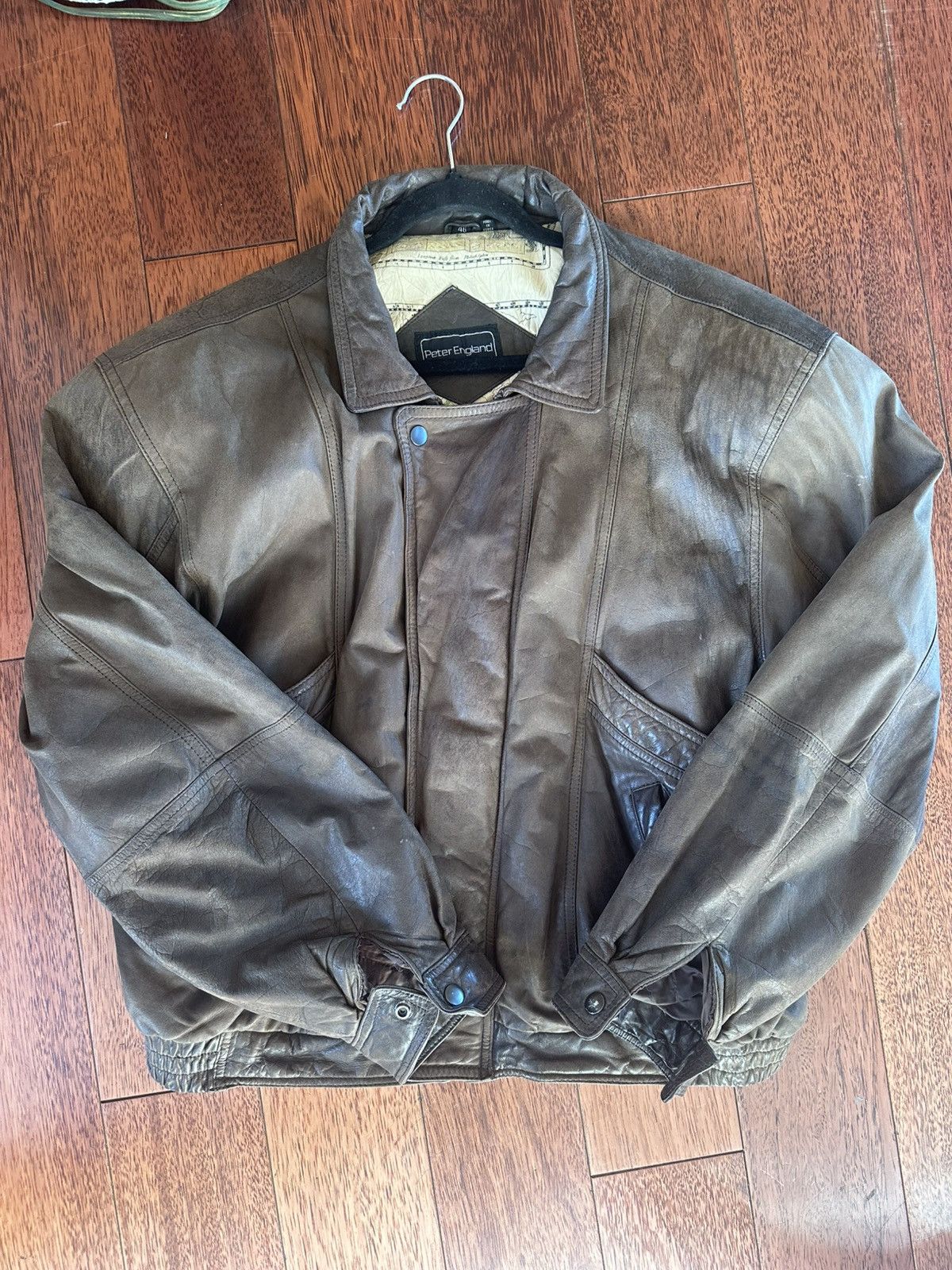 Vintage PETER ENGLAND VINTAGE LEATHER JACKET Size US XL / EU 56 / 4 - 1 Thumbnail