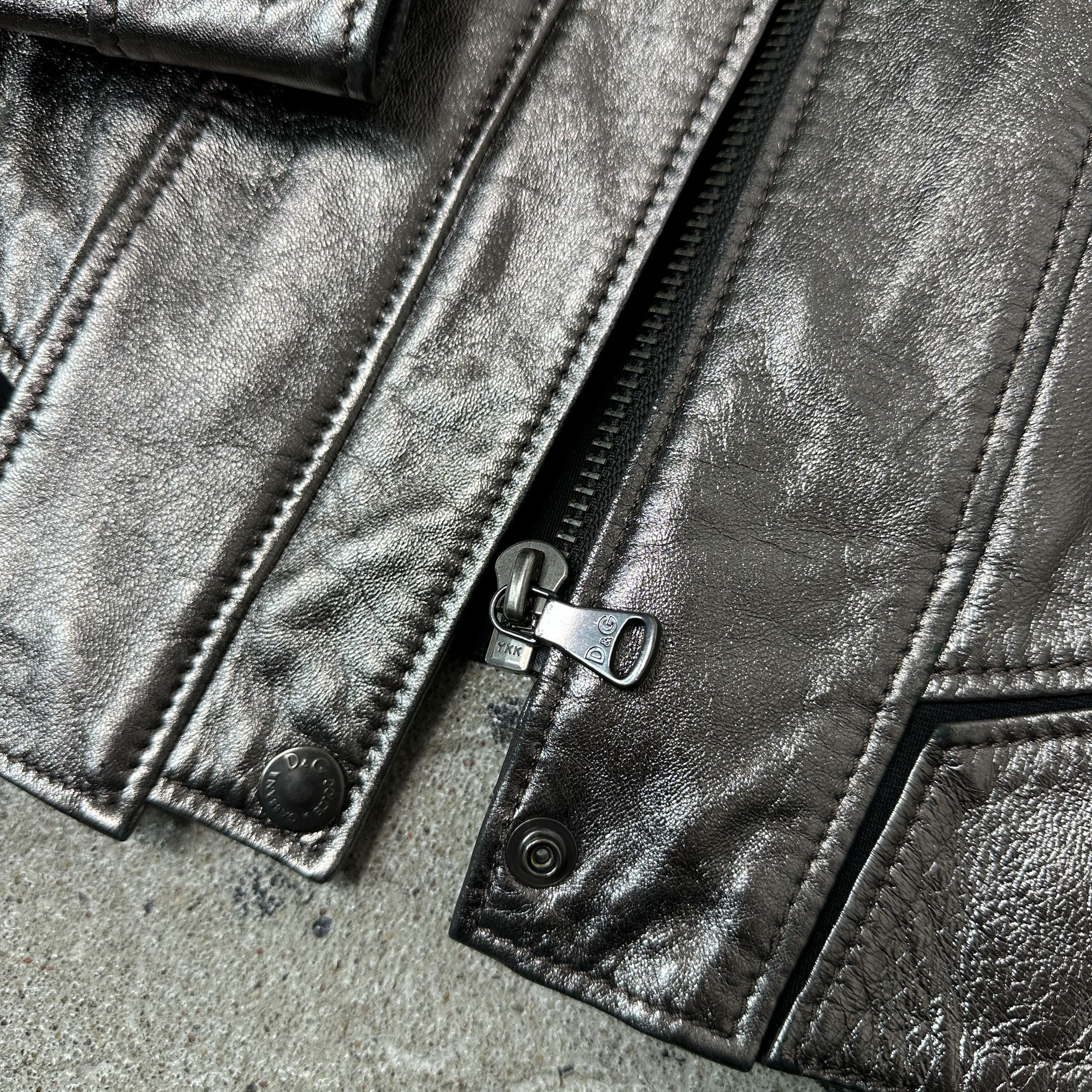 Dolce & Gabbana Vintage Leather Buckle Fitted Dolce&Gabbana Jacket 00s Size S / US 4 / IT 40 - 5 Thumbnail