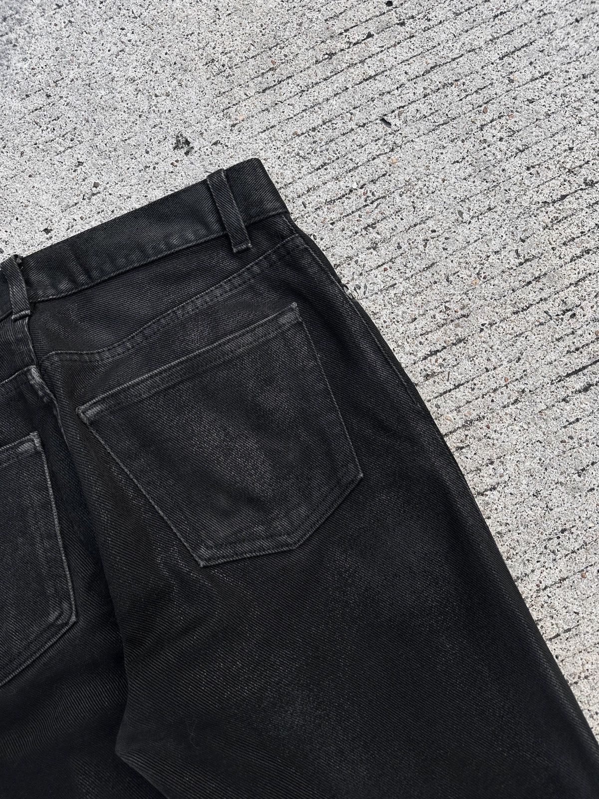 Helmut Lang Helmut Lang 1999 Coated Black Waxed Denim Classic Cut Size US 31 - 15 Thumbnail