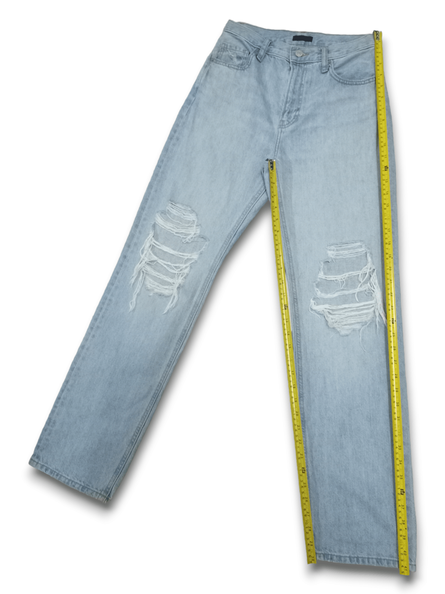 Japanese Brand × Uniqlo Vintage Japanese Uniqlo Blue Wash High Rise Distressed Jeans Size US 26 / EU 42 - 10 Thumbnail