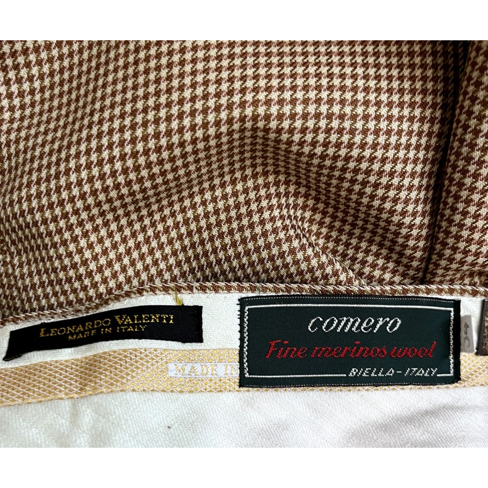 Vintage Vintage Men's Wool Leonardo Valenti Houndstooth Slacks 34 Size US 34 / EU 50 - 7 Thumbnail