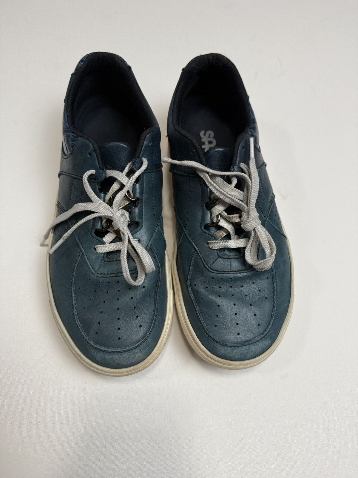 Vintage SAS Handmade Shoes Made in USA Blue Crocodile Print Leather Size US 10 / EU 43 - 2 Thumbnail