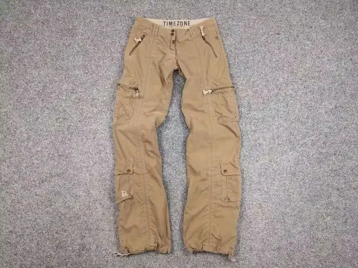 Japanese Brand Vintage Japanese Bondage Zip Bootcut Beige Cargo Pants Y2K Size US 30 / EU 46 - 5 Thumbnail