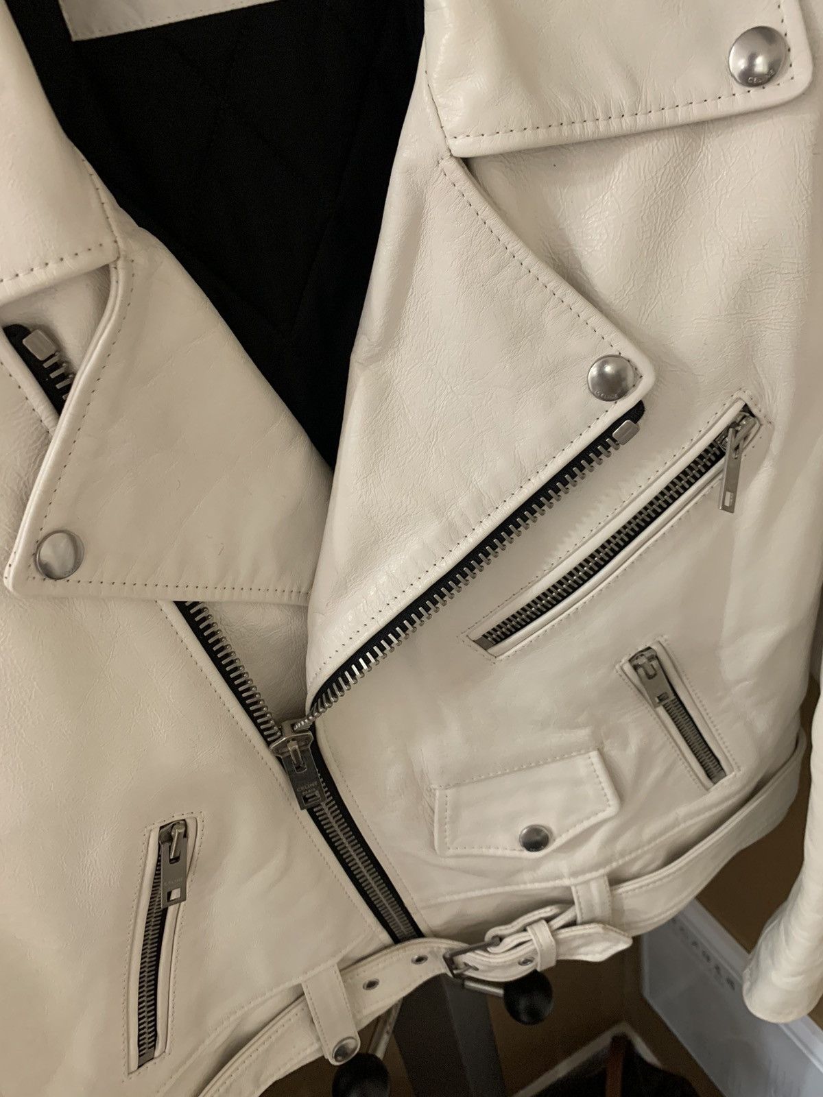 Celine Celine 2019SS Calfskin White biker jacket Size US S / EU 44-46 / 1 - 2 Thumbnail