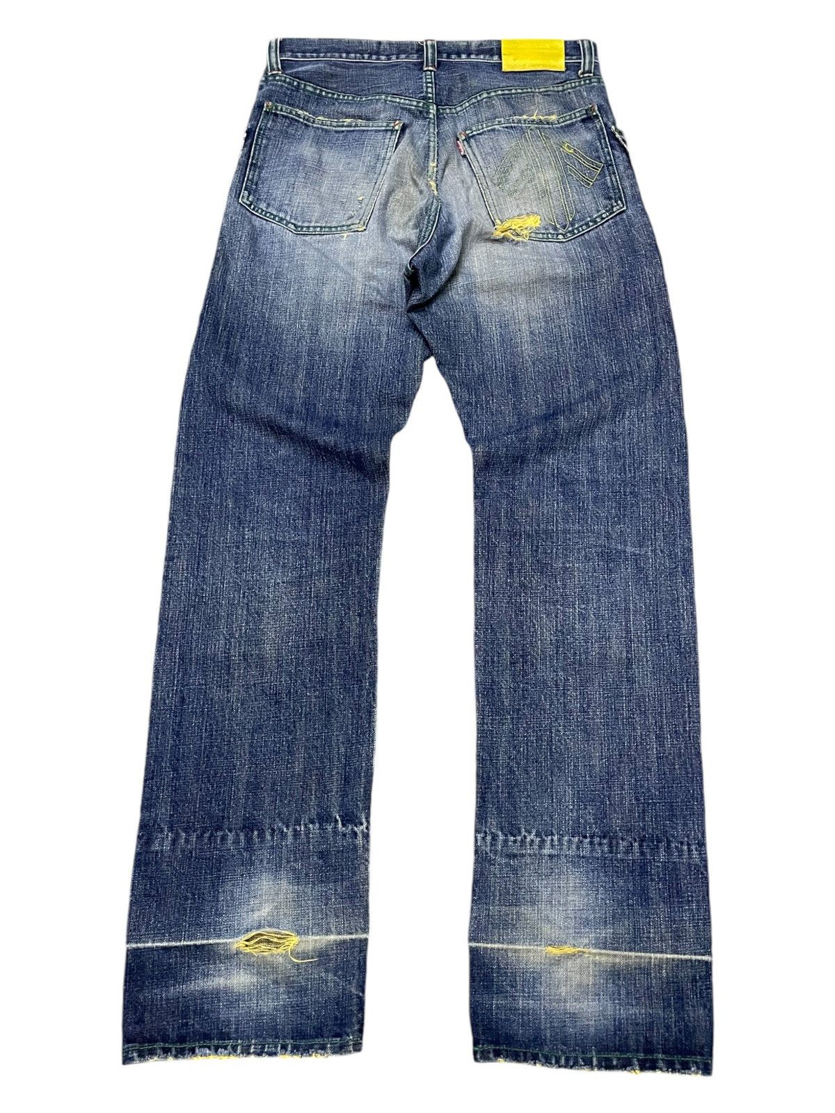 Japanese Brand Doarat Japan Distressed Whiskers Loose Straight Jeans Size US 30 / EU 46 - 2 Thumbnail