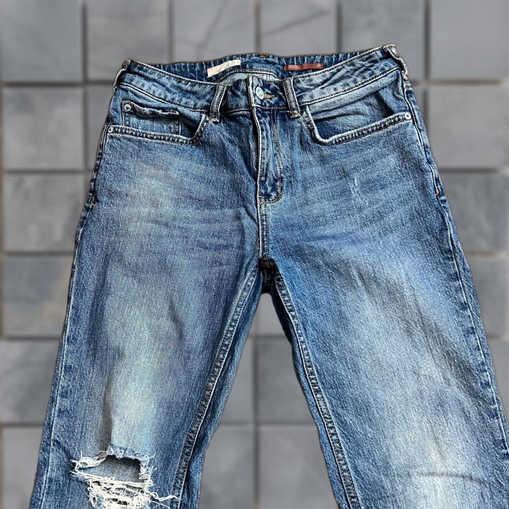 Vintage Pilcro Anthropologie Jeans Womens 27 Straight Distressed Blue Pants Regular Size 27 Womens Jeans Blue Distressed Straight 27 29x26 Size 27" / US 4 / IT 40 - 1 Thumbnail